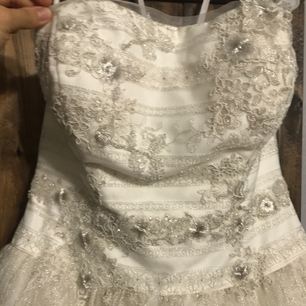 Melissa Sweet Strapless Vintage Ivory Wedding Gown